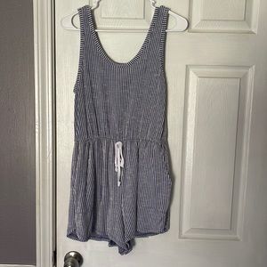 Blue Pinstripe Romper